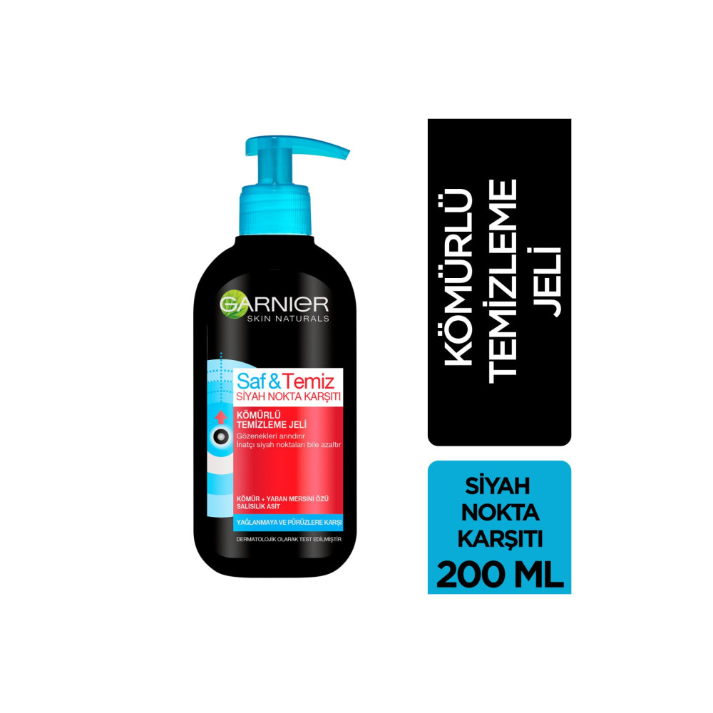 Garnier Saf & Temiz Siyah Nokta Karşıtı Kömürlü Temizleme Jeli 200ml Cilt Temizleme ve Peeling Fiyatı
