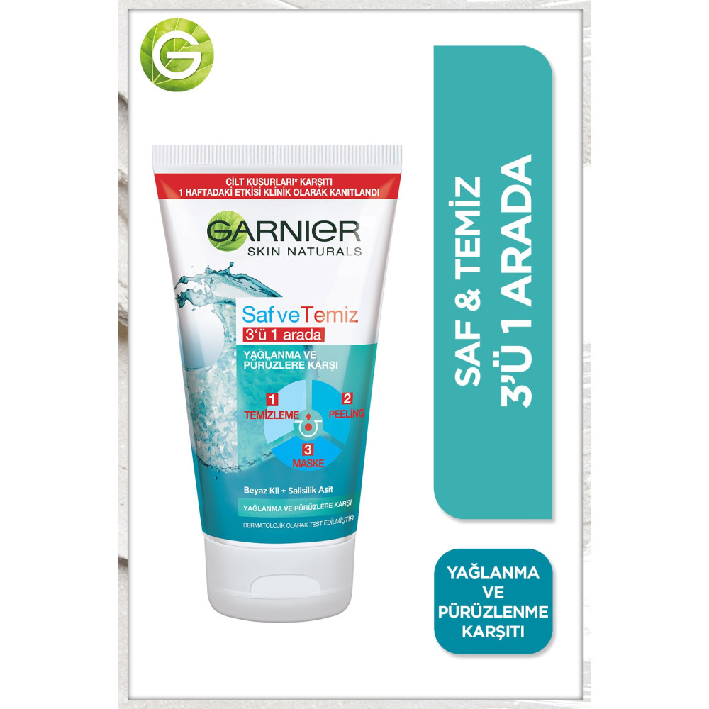 Garnier Saf & Temiz Yağlanma Ve Pürüzlere Karşı 3ü 1 Arada 150 ml Cilt Temizleme ve Peeling Fiyatı