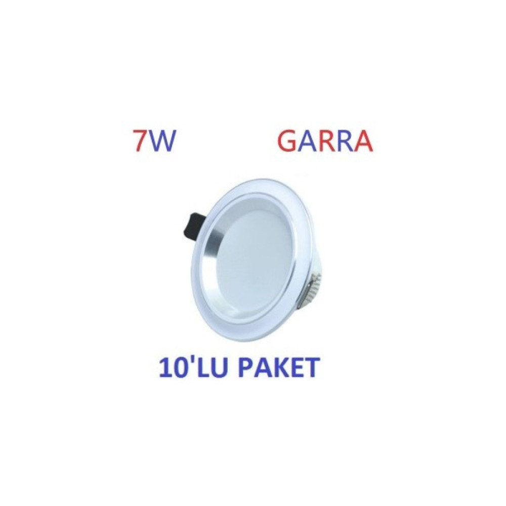 Garra 7W 3 Renkli Yanan Işık Sıva Altı Beyaz Krom Kasa LED Downlight Spot 10 Lu Paket - Ilık Beyaz Spot Fiyatı
