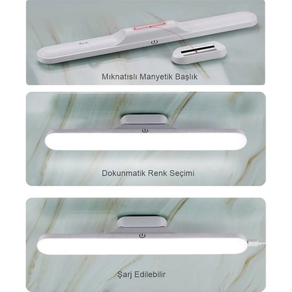 Garra Mıknatıslı Şarjlı LED Işık Micro USB Şarjlı Kablosuz LED Lamba 3 Farklı Işık Cata Martı LED Aplik - Sarı Aplikler Fiyatı