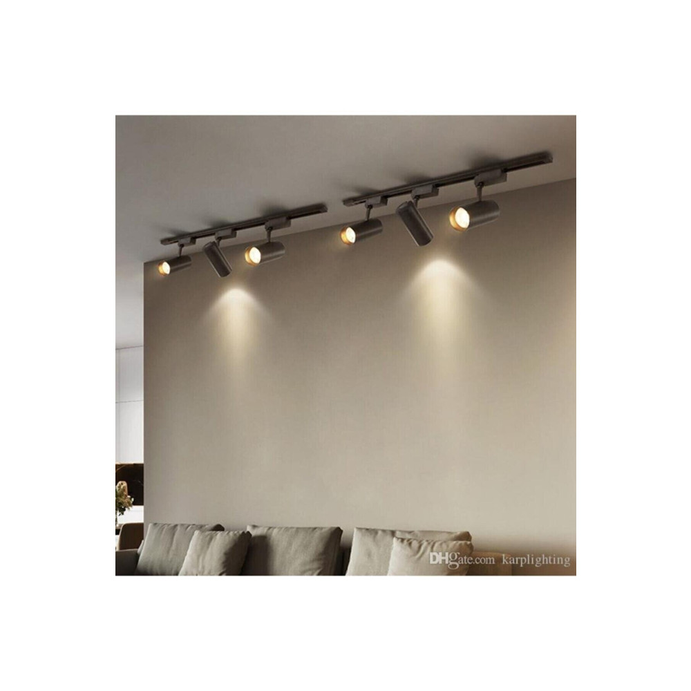 GARRA Siyah Kasa Ve Günışığı 6 Adet 360 Derece Dönen Led Ray Spot Lamba 2 Adet 1 mt Raylı Armatür Avize Fiyatı