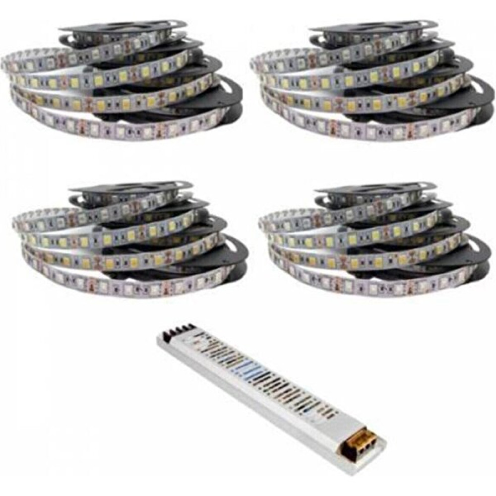 Garra Yüksek Işık 20 Metre 3 Cipli Şerit LED ve 25 Amper LED Trafosu Metrede 60 LED - 20 m - Beyaz Led Aydınlatmalar Fiyatı