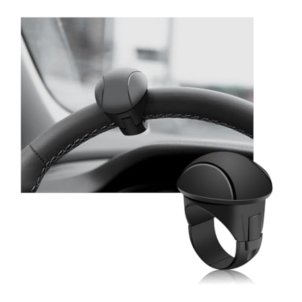 Gasedin Car Steering Wheel Knob, Non-Slip Silicone Steering Wheel Spinner Knob, 360° Rotatable Steering Wheel Aids Power Handles, Universal Interior Decor Car Accessories