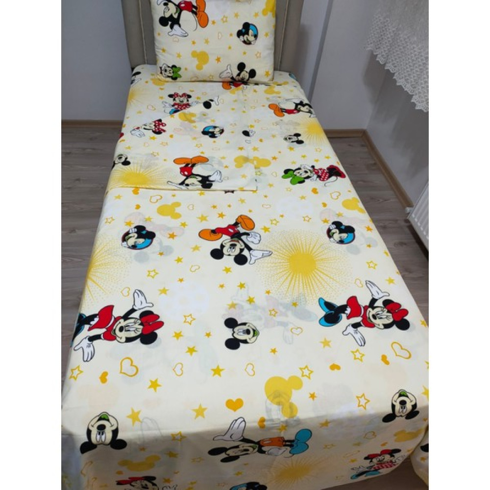 Gasel Mickey Mouse Tek Kişilik Nevresim Takımı - 160 x 220 cm - Sarı Bebek Nevresim Takımı Fiyatı