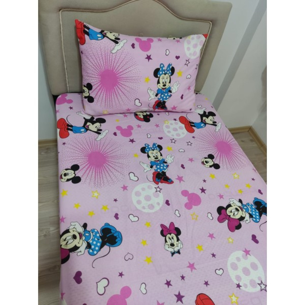 Gasel Mickey Mouse Tek Kişilik Nevresim Takımı - 160x220 cm - Pembe Bebek Nevresim Takımı Fiyatı