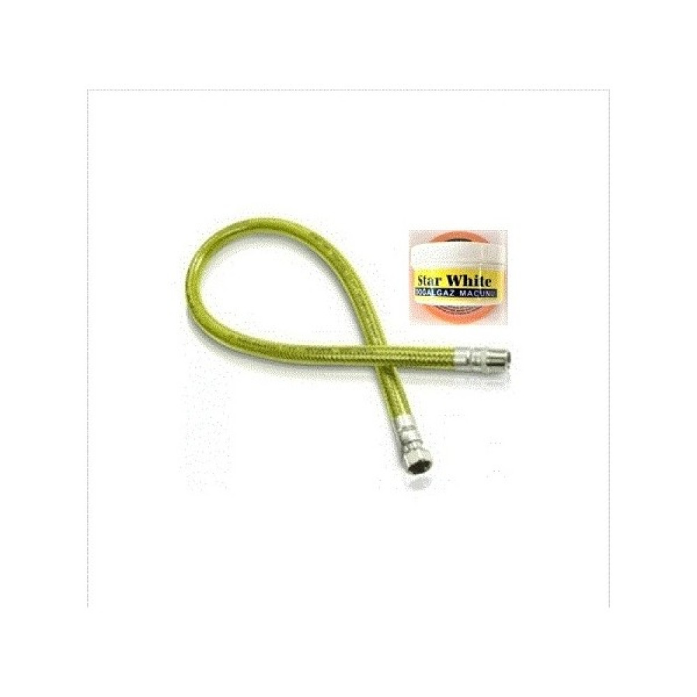 Gassa-Evs Doğalgaz Ocak Hortum Flex+Teflon Bant+Doğalgaz Macunu 75 Cm. - 75 cm Nalburiye & Hırdavat Fiyatı