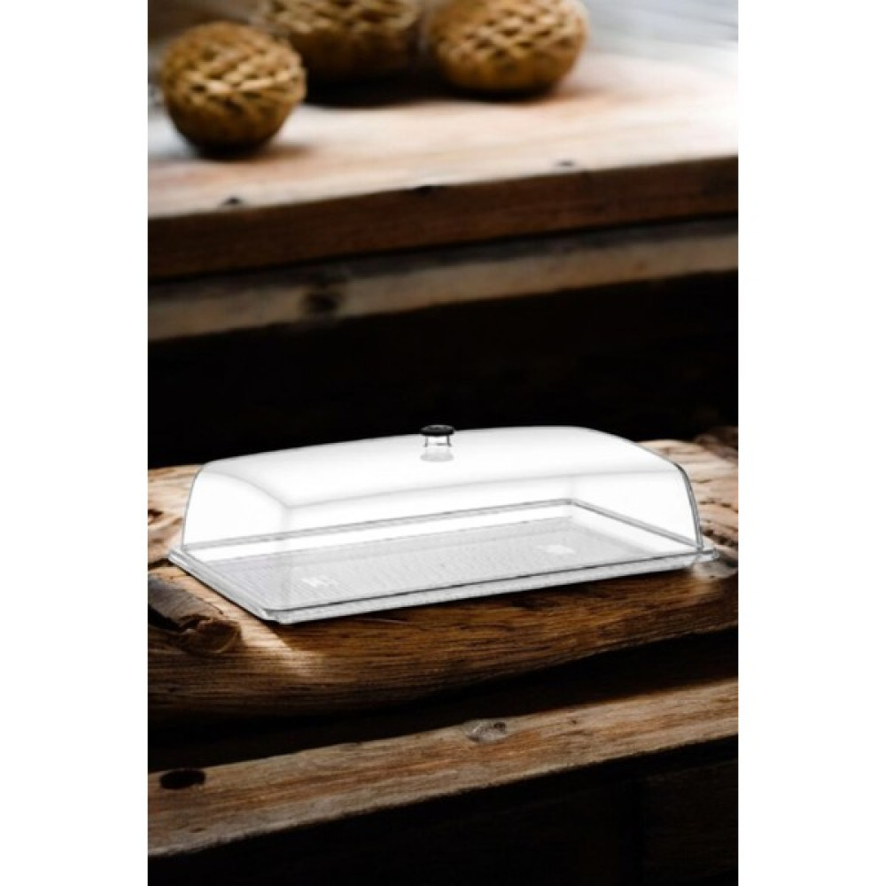 GastroPlast Fanus Kapaklı Şeffaf Tepsili Polikarbon 32.5CM*53CM - 32,5 x 53 cm Saklama Kapları Fiyatı