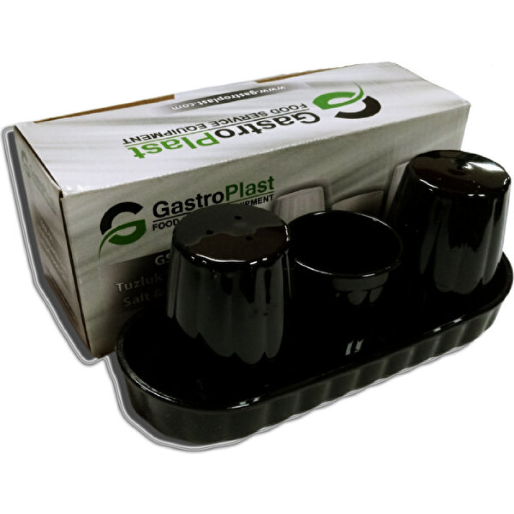 GastroPlast Tuzluk Biberlik 3'lü Set Siyah Baharat Setleri & Baharatlıklar Fiyatı