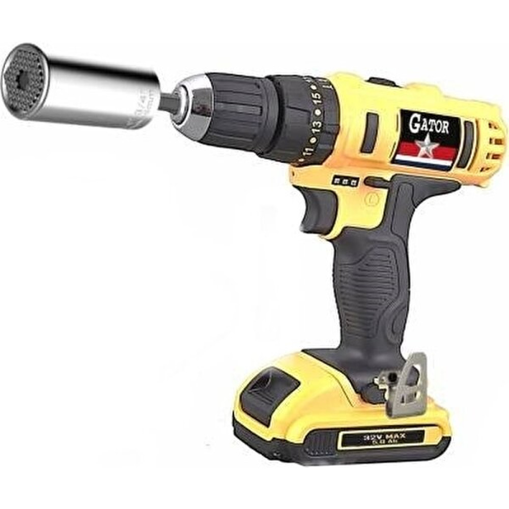 Gator Grip 32 V 5 Ah Çift Akülü Metal Şanzımanlı Şarjlı Matkap + Gator Grip Soket Elektrikli El Aletleri Fiyatı