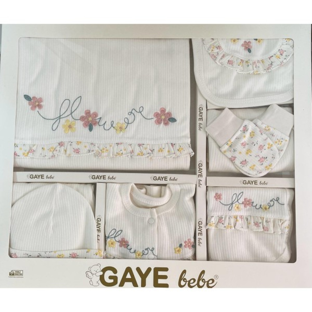 Gaye Bebe Gaye Çiçek Nakışlı Kız Bebek 10 Lu Zıbın Set Hastane Çıkışı Bebek Hastane Çıkışı Fiyatı