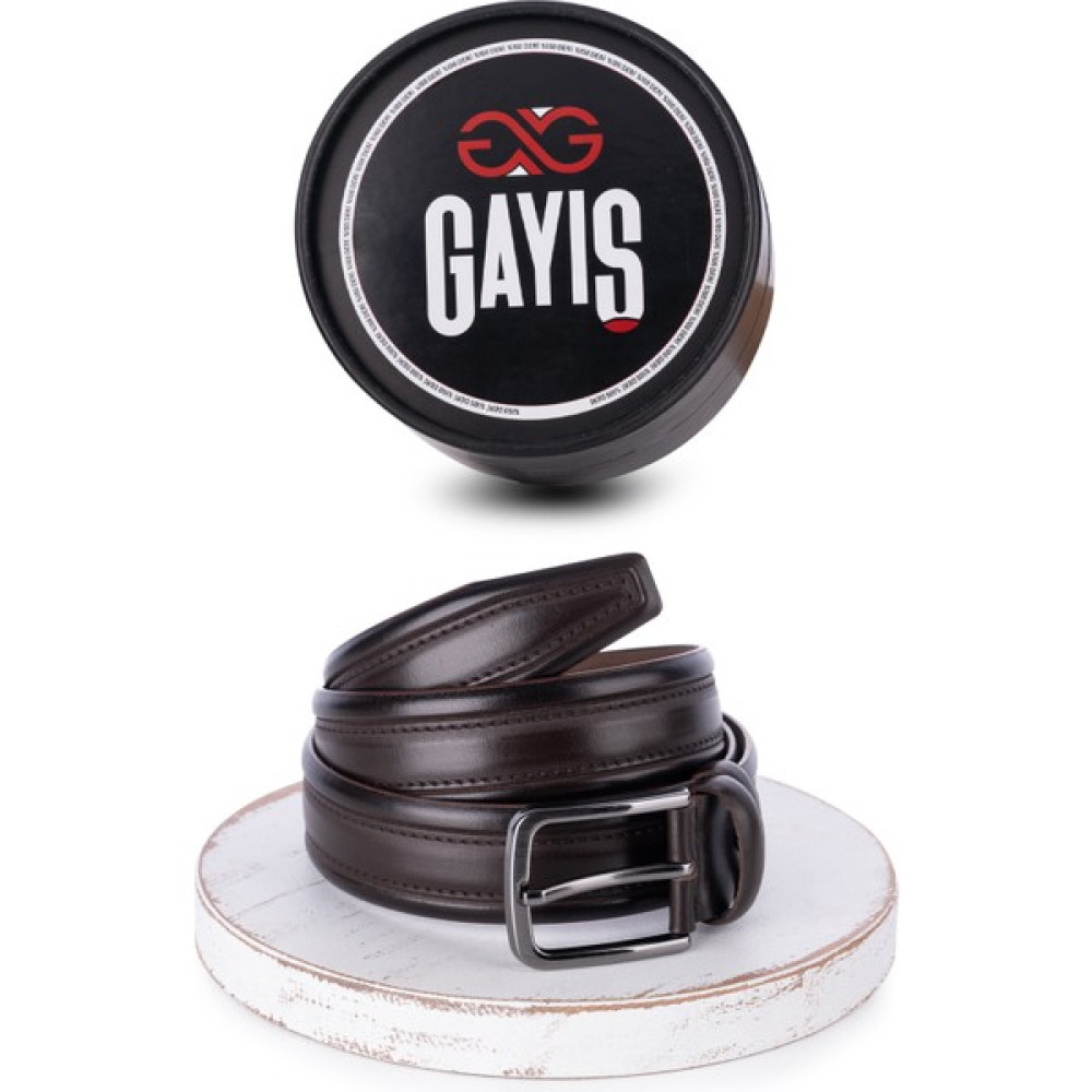 Gayış Özel Oval Kutulu | %1oo Hakiki Manda Derisi | Klasik Kahverengi Erkek Kemer | Hediye Çeyizlik Kemer Erkek Kemeri Fiyatı