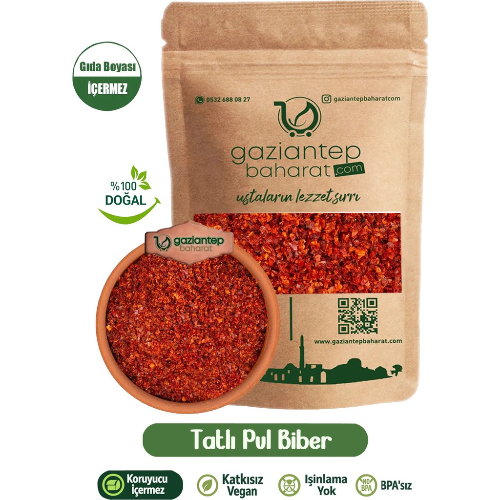 Gaziantep Baharat Tatlı Pul Biber 400 gr - Yöresel Lezzet, Doğal ve Taze Tuz, Şeker, Baharat Fiyatı