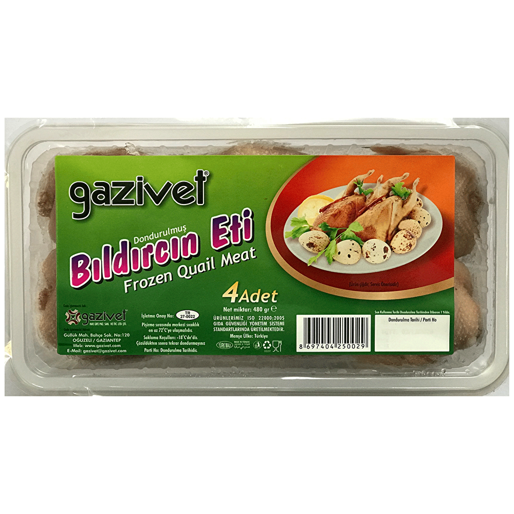 Gazivet 4 Lü Genç Bıldırcın Eti Şoklu Beyaz Et Fiyatı