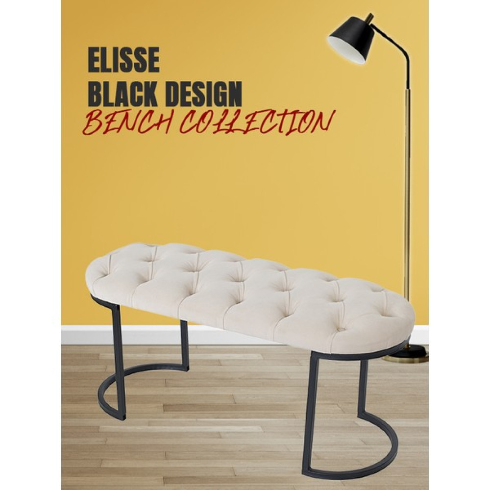 Gazzini Furniture Elısse Krem Model- Oval Metal Ayak 100 cm Bench&koltuk&puf-Yatak Odası Önü&ucu Puff&oturak - 40 x 100 cm Puf Fiyatı