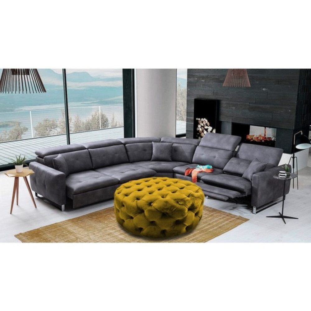 Gazzini Furniture Oksit Sarı Chester Model Kapitoneli Yuvarlak&oval Pofuduk Orta Puf&koltuk&bench&yatak Odası Takımı - 80 x 80 Puf Fiyatı