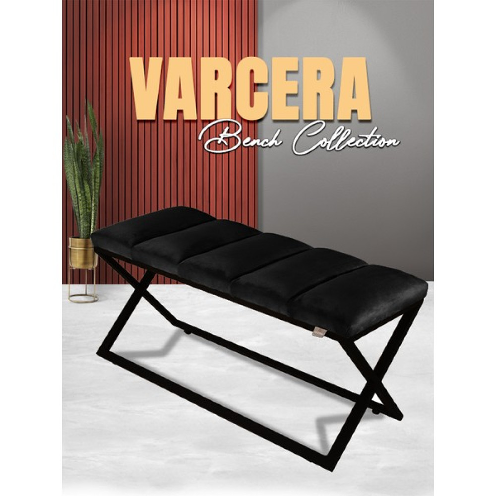 Gazzini Furniture Varcera Black -Kapitoneli Dilimli Model Puf & Bench & Koltuk & Oturma Bankı & Yatak Odası Önü - 40x100 - Antrasit Puf Fiyatı