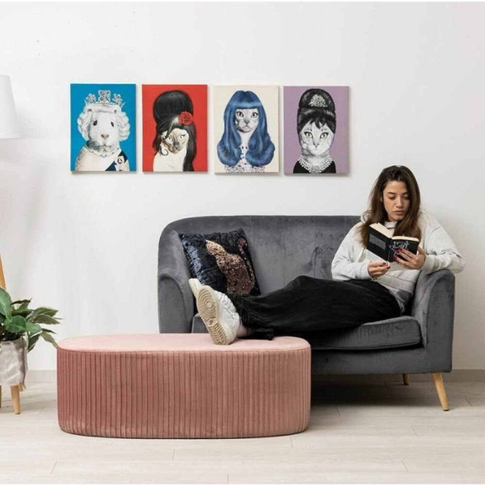 Gazzini Furniture Velluto Lungo Rose Puf-Gül Kurusu 90 cm Kapitoneli Uzun&oval Puf&bench&koltuk&pofuduk Makyaj Puff Puf Fiyatı