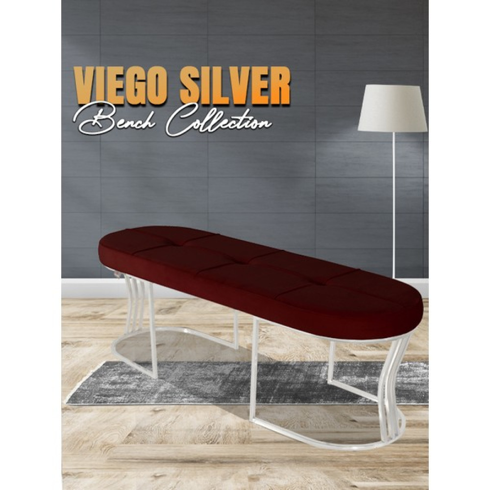 Gazzini Furniture Vıego Collectıon-Kapitoneli Chester Model Puf & Bench & Koltuk & Uzun Makyaj Puff & Yatak Ucu - 45x140 - Bordo Puf Fiyatı