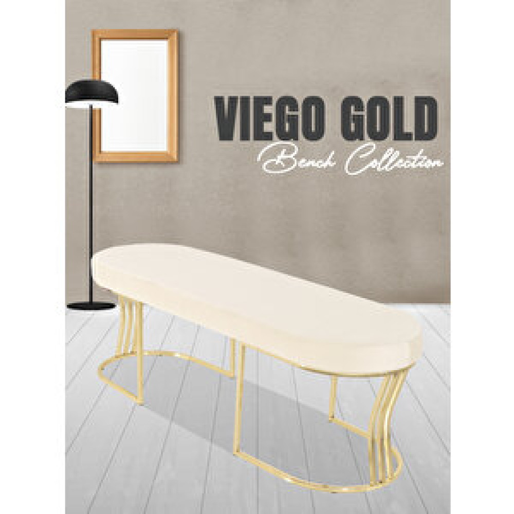 Gazzini Vi̇ego Gold Smooth-kapitoneli Model Puf ve Bench ve Koltuk-oturak-uzun Makyaj Puff-yatak Odası Ucu ve önü Beyaz Puf Fiyatı