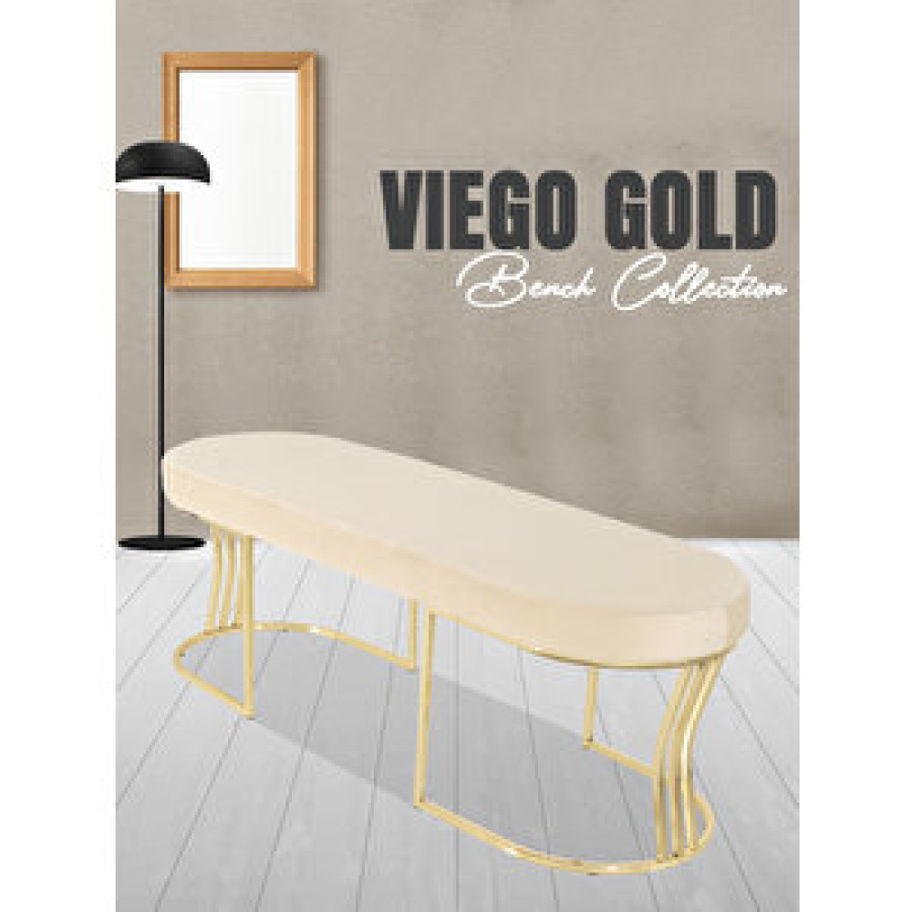 Gazzini Vi̇ego Gold Smooth-kapitoneli Model Puf ve Bench ve Koltuk-oturak-uzun Makyaj Puff-yatak Odası Ucu ve önü Krem Puf Fiyatı