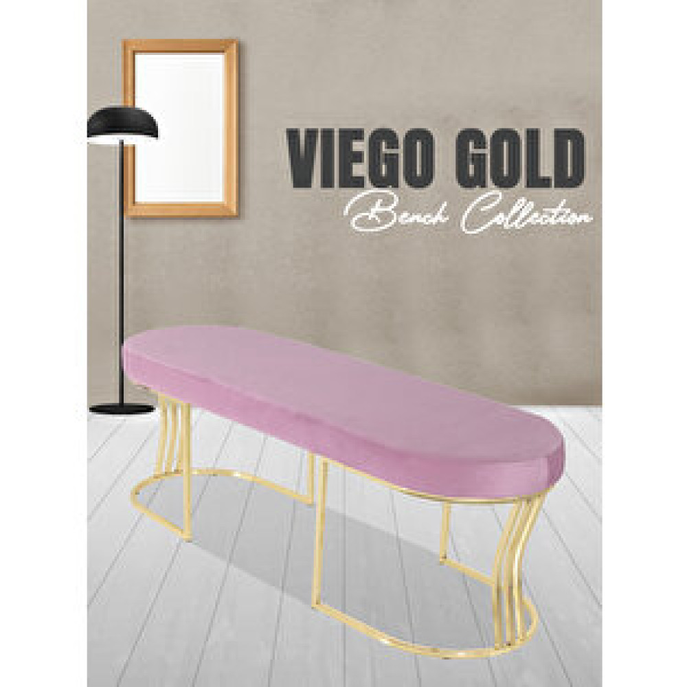 Gazzini Vi̇ego Gold Smooth-kapitoneli Model Puf ve Bench ve Koltuk-oturak-uzun Makyaj Puff-yatak Odası Ucu ve önü Pembe Puf Fiyatı
