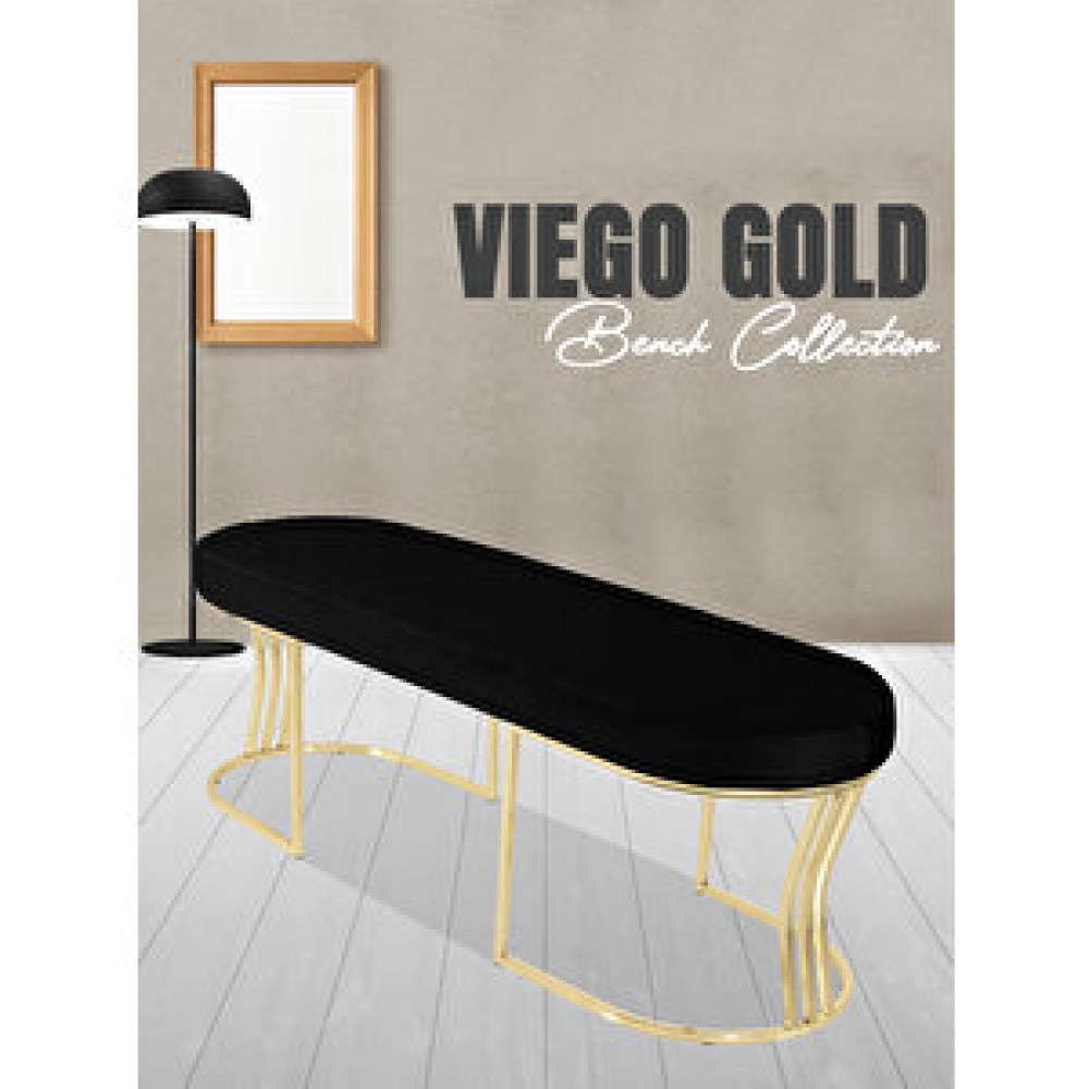 Gazzini Vi̇ego Gold Smooth-kapitoneli Model Puf ve Bench ve Koltuk-oturak-uzun Makyaj Puff-yatak Odası Ucu ve önü Siyah Puf Fiyatı
