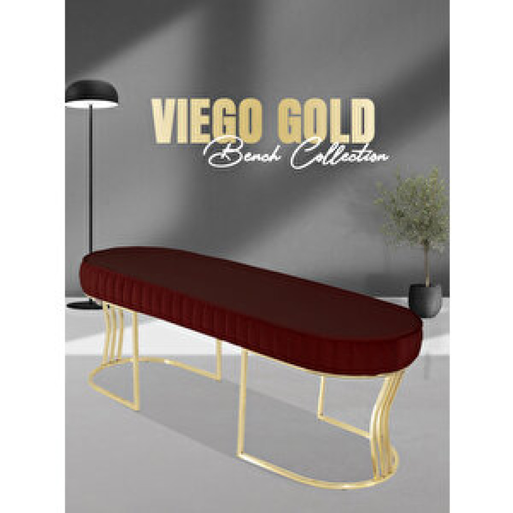 Gazzini Vi̇ego Gold Stri̇ped-kapitoneli Chester Model Puf ve Bench ve Koltuk ve Uzun Makyaj Puff ve Yatak Ucu ve önü Bordo Puf Fiyatı