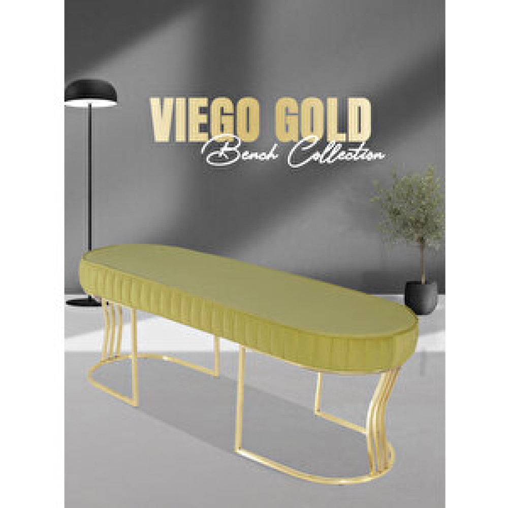 Gazzini Vi̇ego Gold Stri̇ped-kapitoneli Chester Model Puf ve Bench ve Koltuk ve Uzun Makyaj Puff ve Yatak Ucu ve önü Hardal Puf Fiyatı