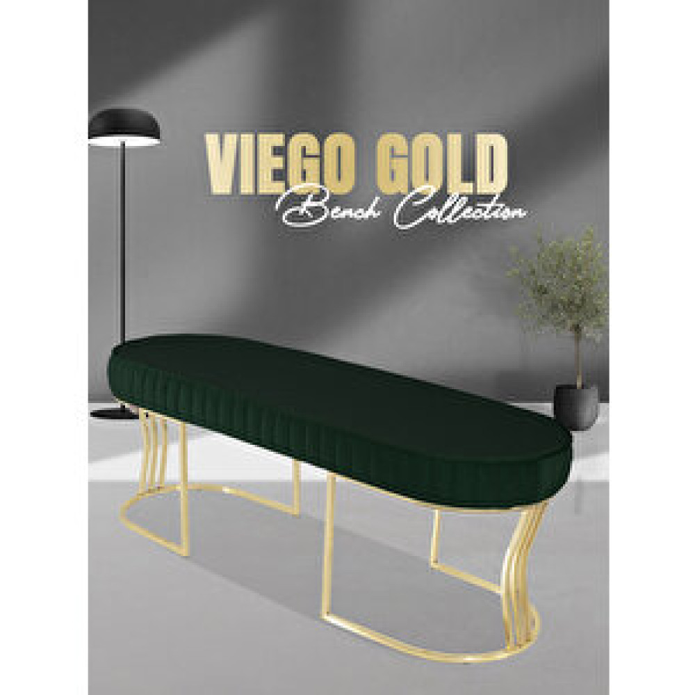Gazzini Vi̇ego Gold Stri̇ped-kapitoneli Chester Model Puf ve Bench ve Koltuk ve Uzun Makyaj Puff ve Yatak Ucu ve önü Yeşil Puf Fiyatı