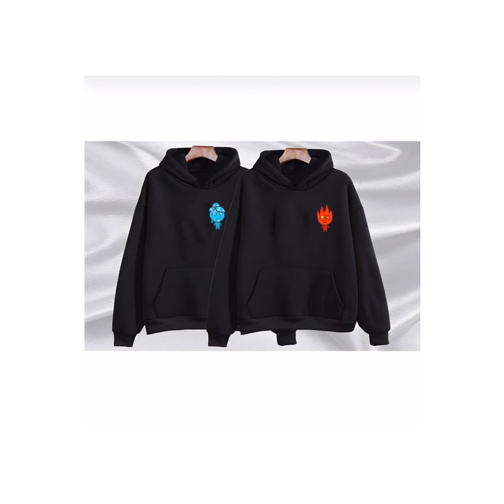 GBRO Ateş & Su Baskılı Sevgili Kombini Sweatshirt 2 Adet XL Beden Bayan Sweatshirt Fiyatı