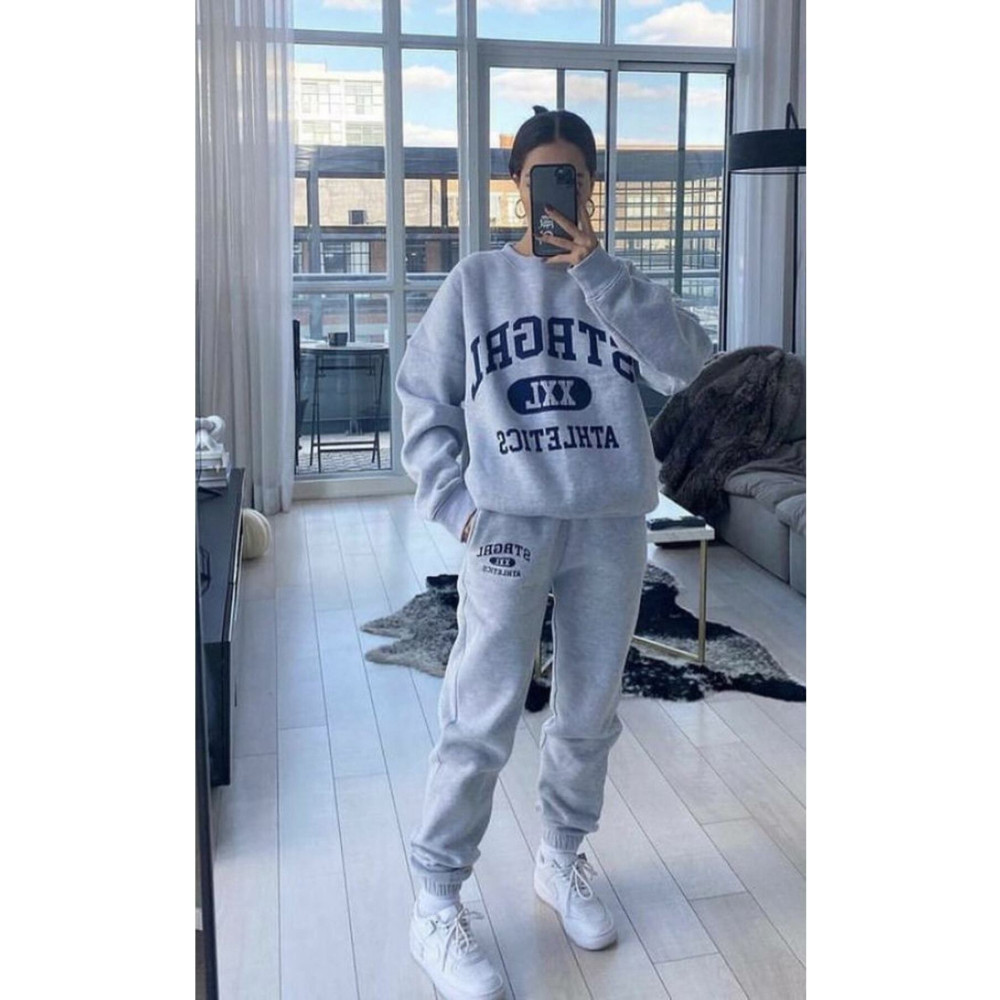 GBRO Atlanta Baskılı Unisex Alt Üst Kombin Gri Eşofman Takımı L Beden Giyim & İç Giyim Fiyatı