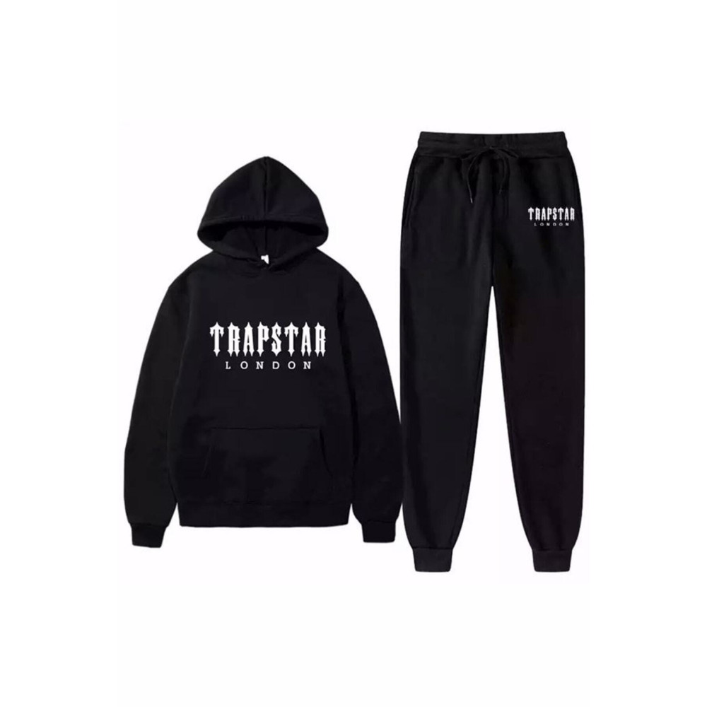 GBRO Kapüşonlu Trapstar Baskılı Kışlık Erkek Eşofman Takımı S Beden Kadın Eşofman Fiyatı