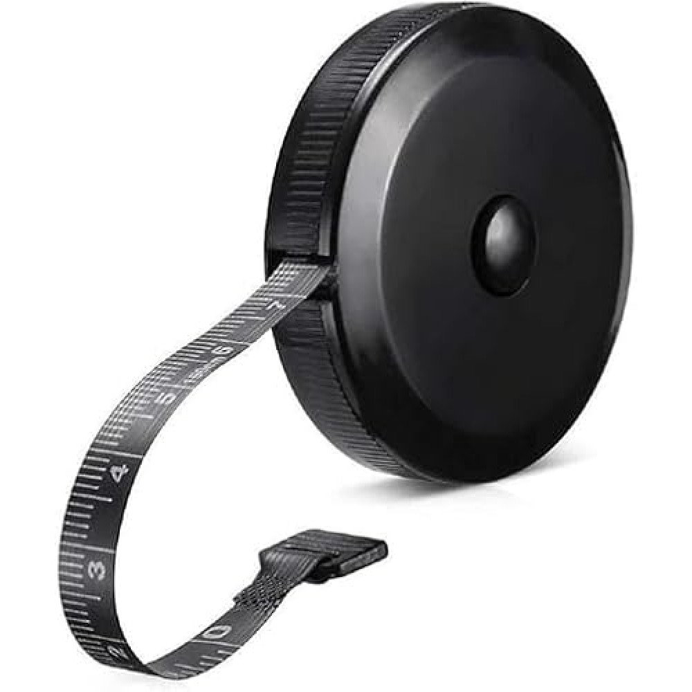 GDMINLO Soft Tape Measure Retractable Measuring for Body Fabric Sewing Tailor Cloth Knitting Craft Weight Loss Measurements Retractable Black Double Scales Rulers 1 Pack