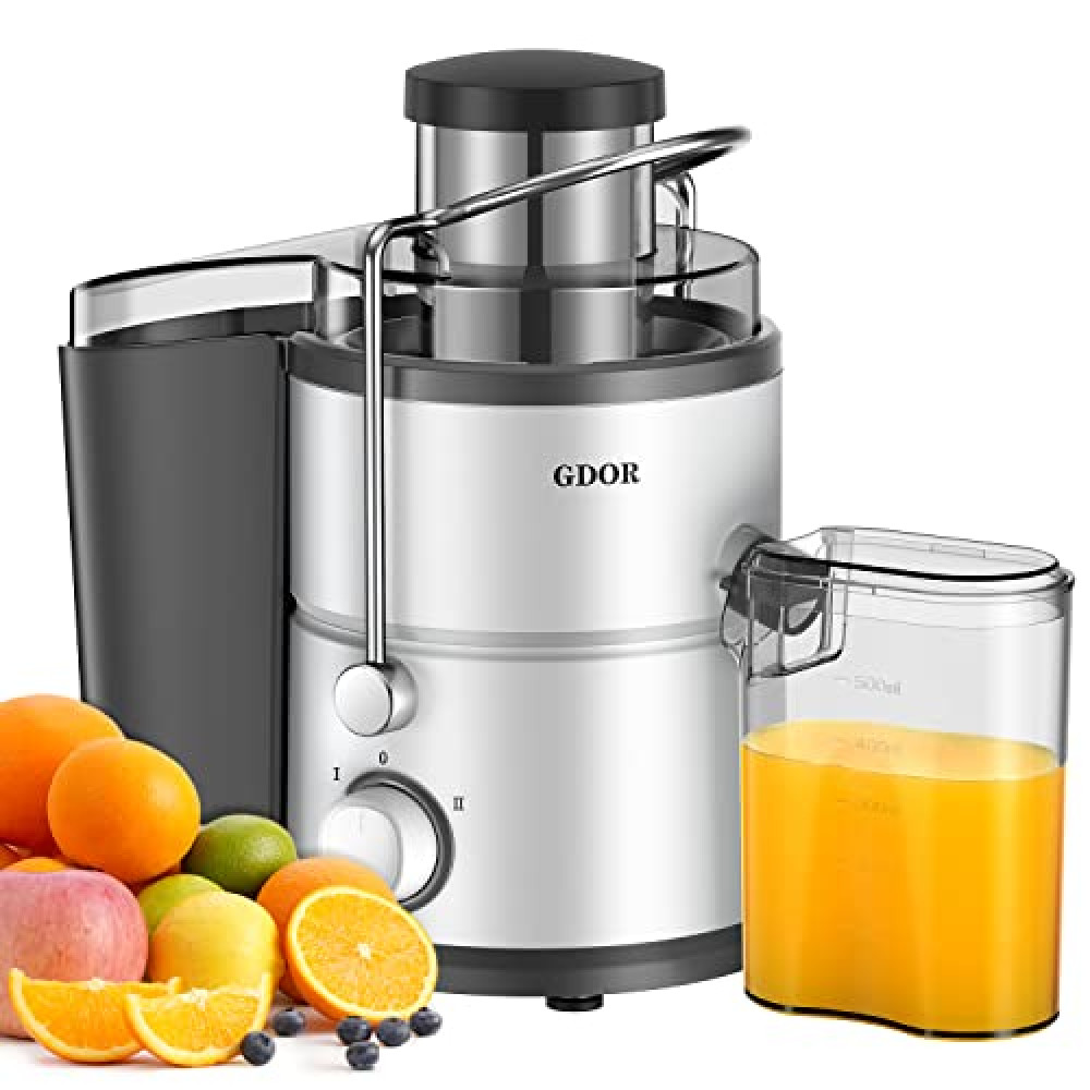 GDOR 800W Juicer Machine, 3” Wide Feed Chute, Dual-Speed Centrifugal Juicer for Fruits & Vegetables, Anti-Drip Function, BPA-Free, Easy to Clean with Brush, White Juicers Fiyatı