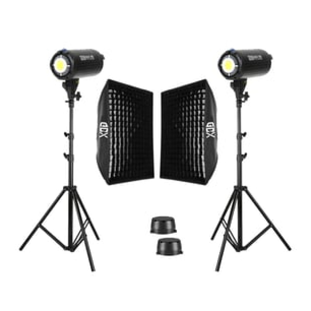 GDX HD-200W Led Video Işığı 2'li Full Set (80x120 Softbox + 260cm Işık Ayağı) Flaşlar Fiyatı