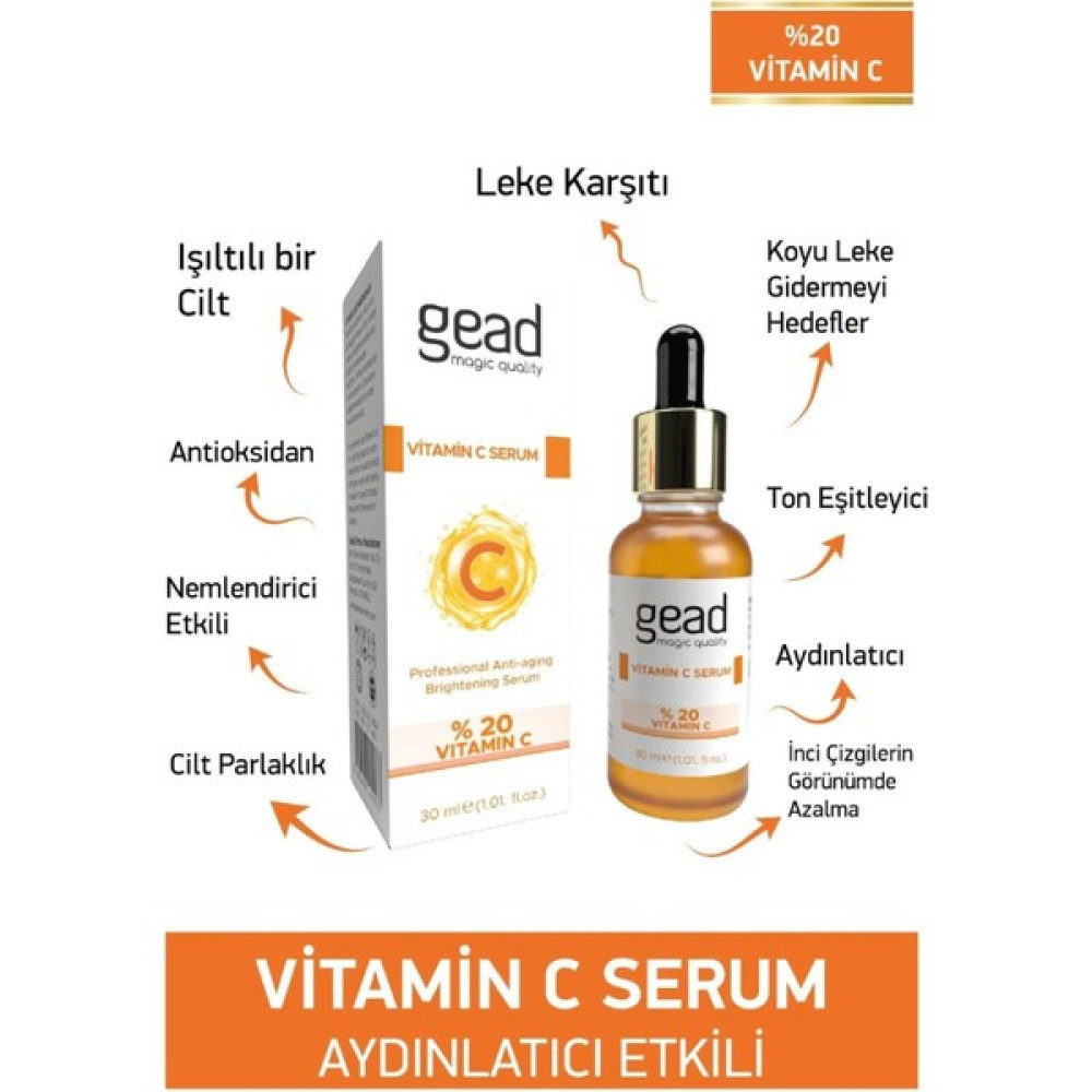 Gead Anti Age Vitamin C Brightening Leke Serumu 30ML- Vitamin C Serum Anti-Aging / Yaşlanma Karşıtı Fiyatı