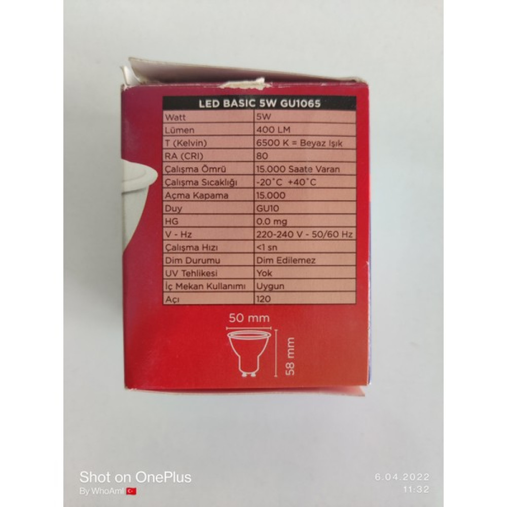 Gecem 5W 6500K Beyaz Işık Gu.10 Duylu Çanak LED Ampul Led Aydınlatmalar Fiyatı