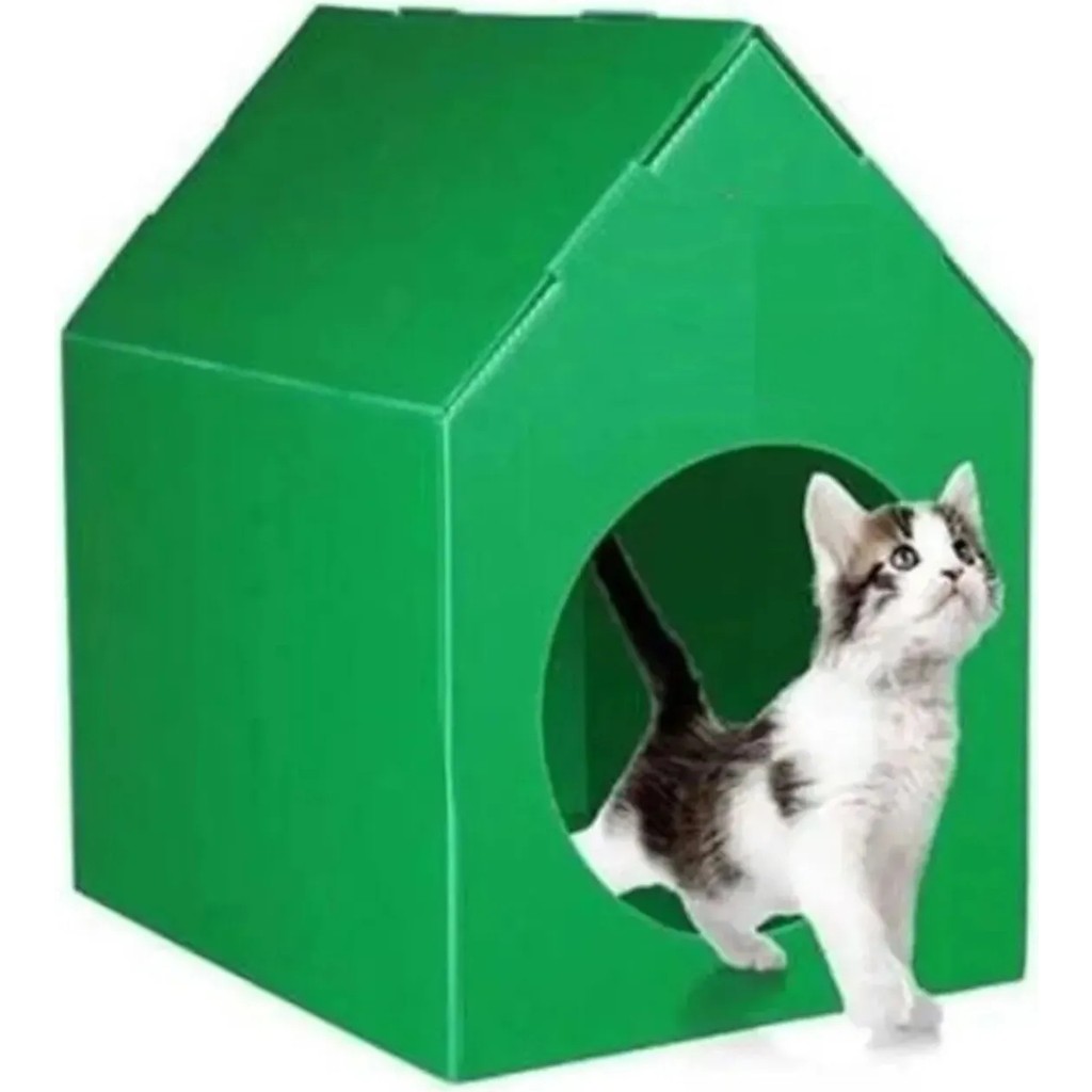 Gediz Ambalaj Plastik Pp Kedi Kulübesi Kedi Evi Taşınabilir Kedi Kulübesi - Yeşil Diğer Fiyatı