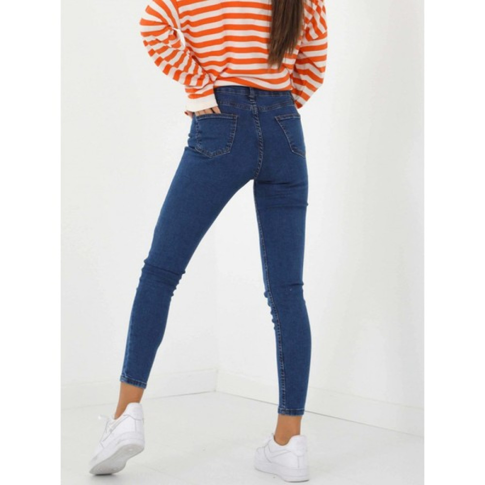 Geenz Lacivert Yüksek Bel Dar Paça Skinny Power Likralı Kot Pantalon Bayan Jeans / Kot Pantolon Fiyatı