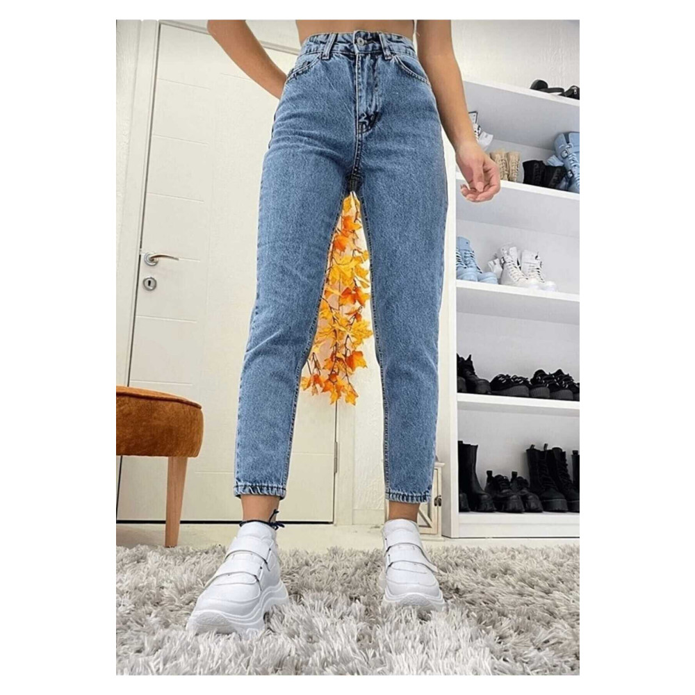 geenz manifacture Matilda Kar Mavi Yüksek Bel Likralı Esnek Mom Jeans 42 Beden Bayan Jeans / Kot Pantolon Fiyatı
