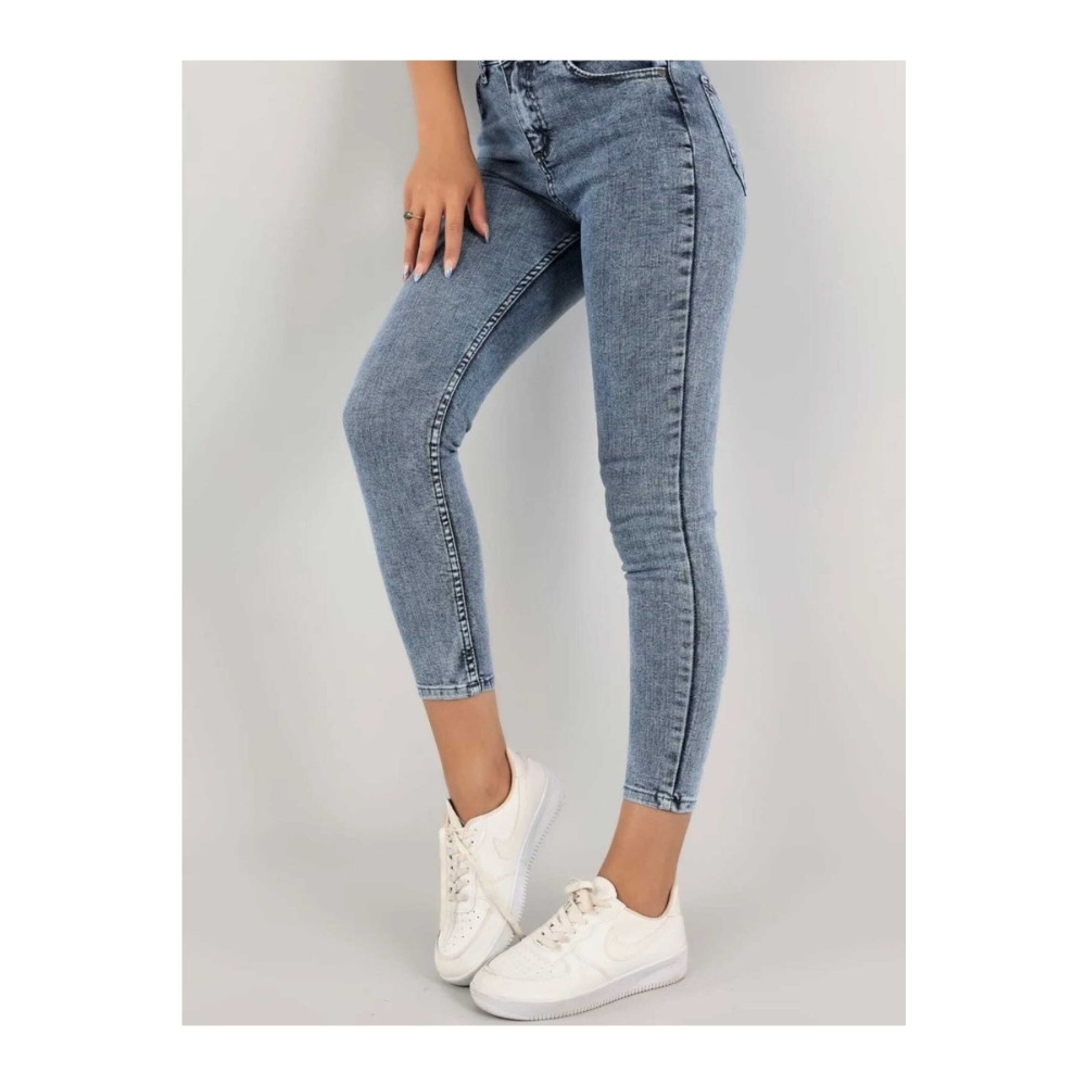 geenz manifacture Yüksek Bel Kar Yıkama Açık Mavi Skinny Jeans Pantolon 42 Beden Bayan Jeans / Kot Pantolon Fiyatı