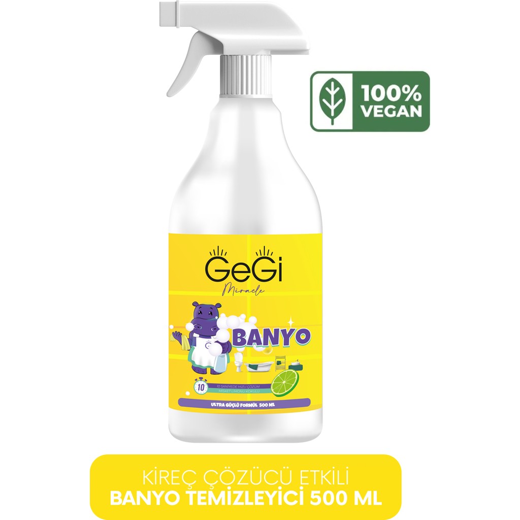Gegi Banyo Temizleyici Kireç Sökücü Kir Çözücü Etkili Güçlü Fomül Sprey - 500 ml Diğer Fiyatı