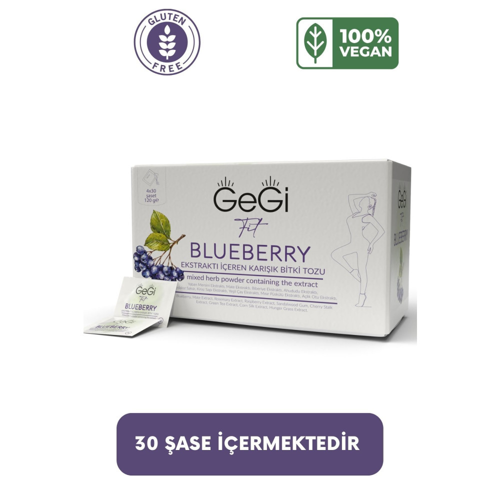 GEGİ Zayıflama Destekleyen Yaban Mersinli Blueberry Tozu Detox Form Çayı Tea Diyeti 1 Aylık Paket Çay Fiyatı