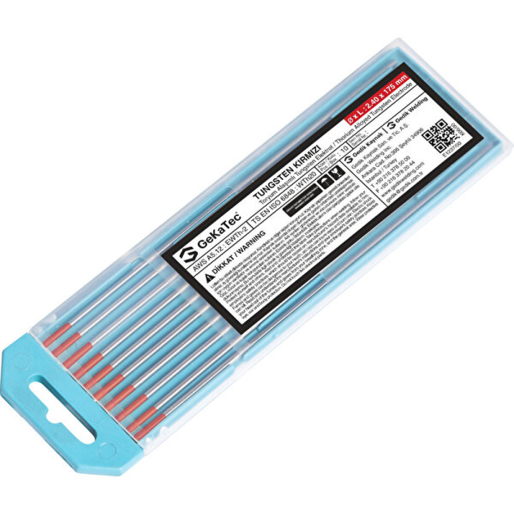 Gekatec Gedik Kaynak Gekatec Kırmızı Tungsten Elektrod 2,40 mm Kaynak Makineleri Fiyatı