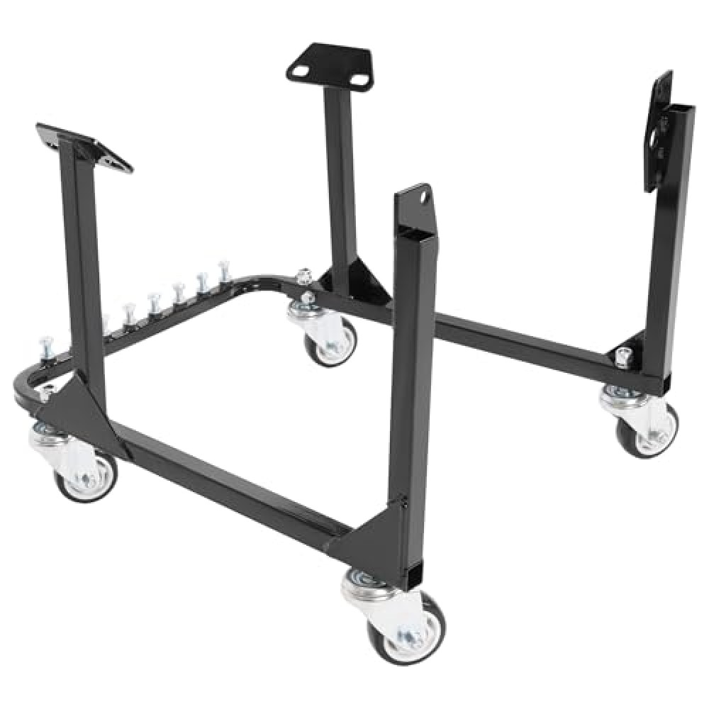 Gelacie Mobile Engine Cradle Stand Compatible with Chevrolet Chevy Small Block & Big Block Engines (Except GM LS Engines) with 4 Wheels 750 LBS Steel Powder Coated Black