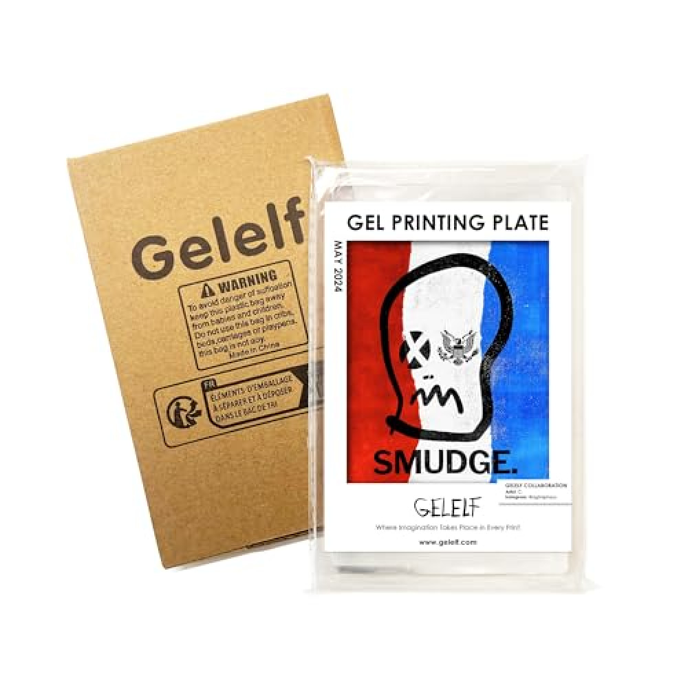 GELELF New Generation Gel Printing Plate, Upgraded Formula Printing Plate for Gel Printing Art, Gel Monoprinting Kit, Printmaking Supplies, No Aging and Bubbling(Mini: 3" x 5")