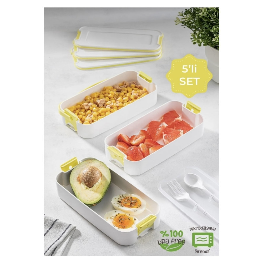 GELİNHOMES 3 Katlı Taşınabilir Yemek Kabı – Lunch Box Diyet Beslenme Saklama Kabı Çatal Kaşıklı Saklama Kapları Fiyatı