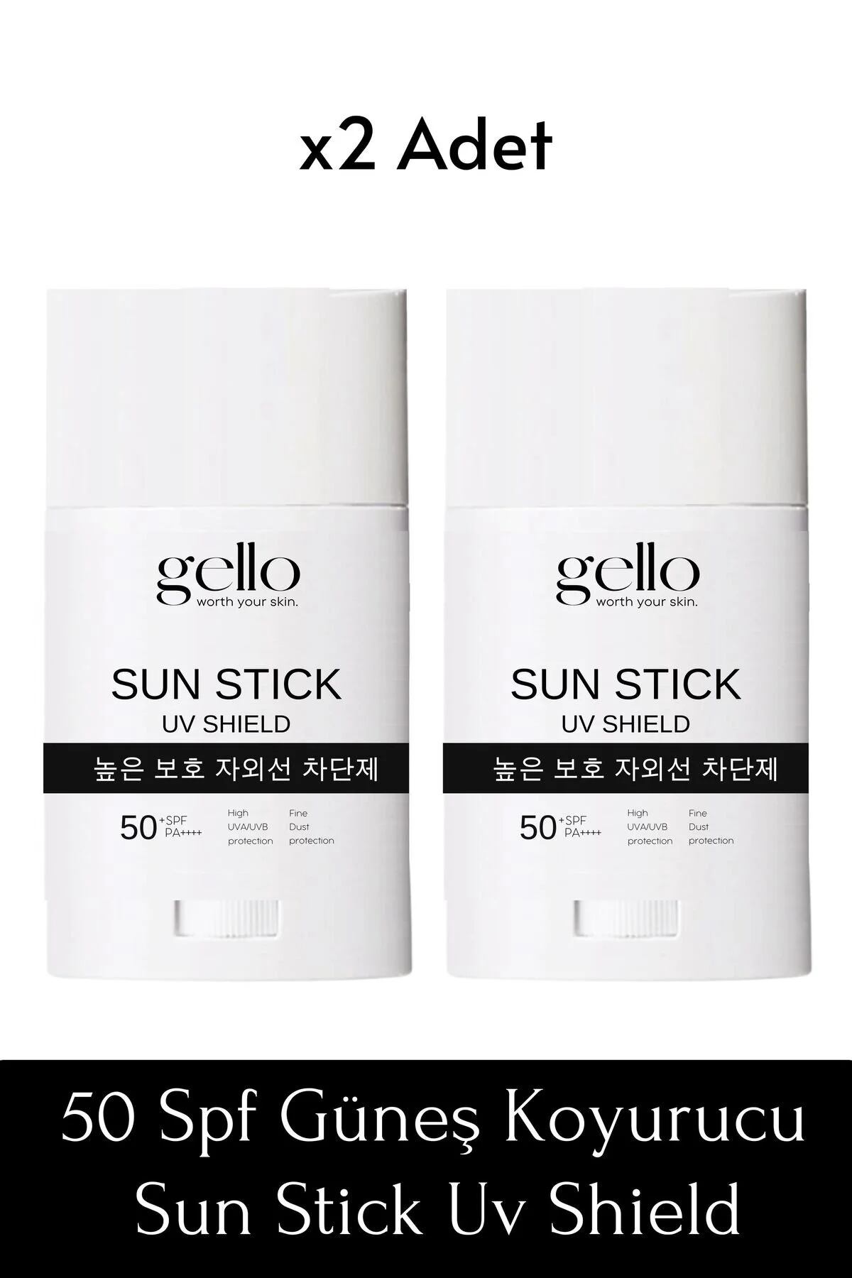 GELLO 2li Stick Güneş Kremi 50 Spf - Sun Stick Uv Shield (2 Adet)" Güneş Kremleri ve Losyonları Fiyatı