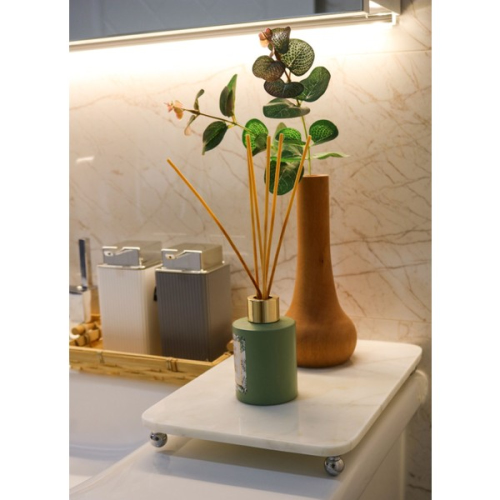 Gemboss Beyaz Mermer Stant 28 cm Banyo Düzenleyici Dekoru - Gümüş Banyo Dolabı / Mobilyası Fiyatı