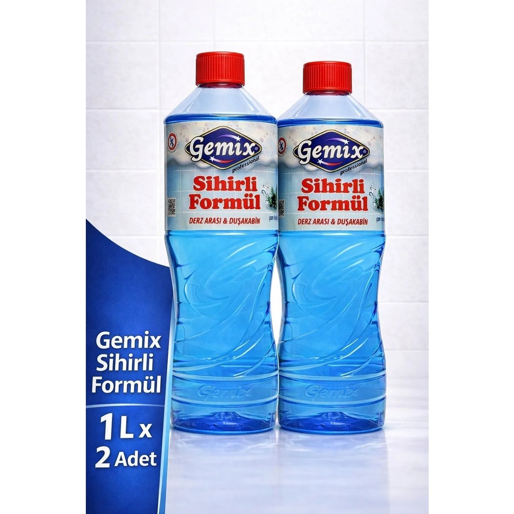gemix Derz Duşakabin Fayans Temizleyici Mavi Su Sihirli Formül 1000 ml x 2 Adet - 2 lt Duşakabin Fiyatı